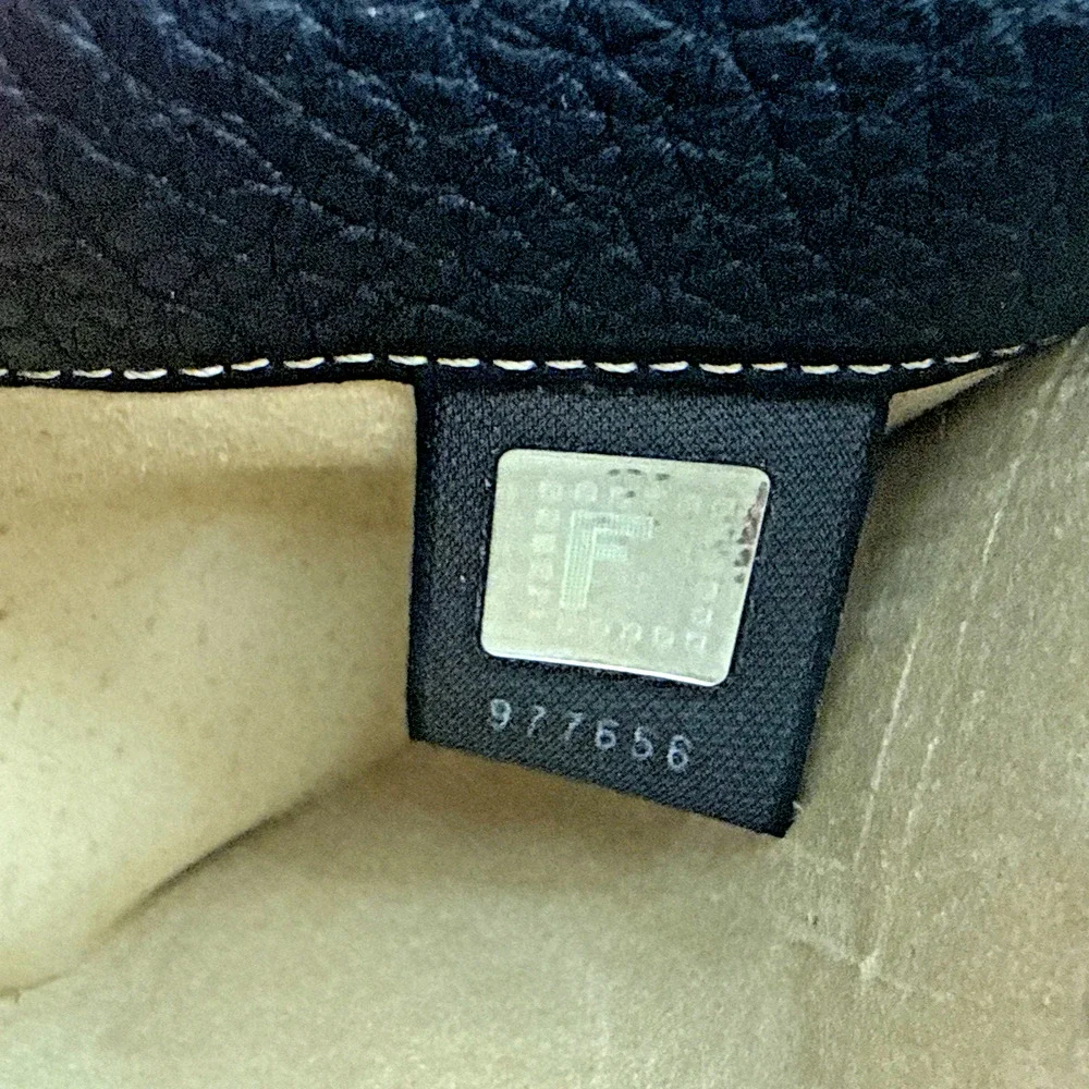 Fendi Selleria Leather Long Wallet - Black With Tan Thread - Great Condition! ￼